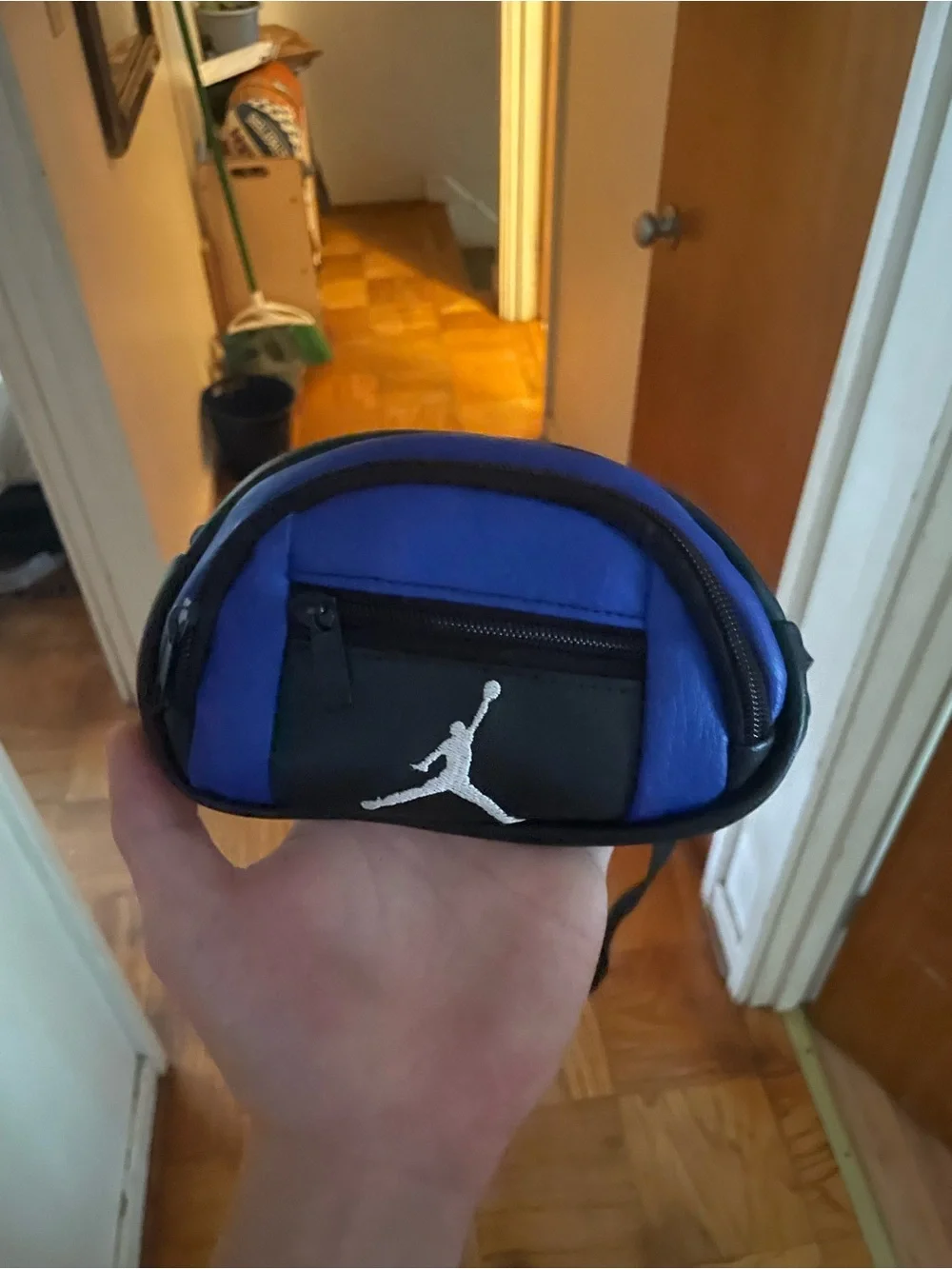 Jordan Blue and Black Mini Pouch with White Jumpman